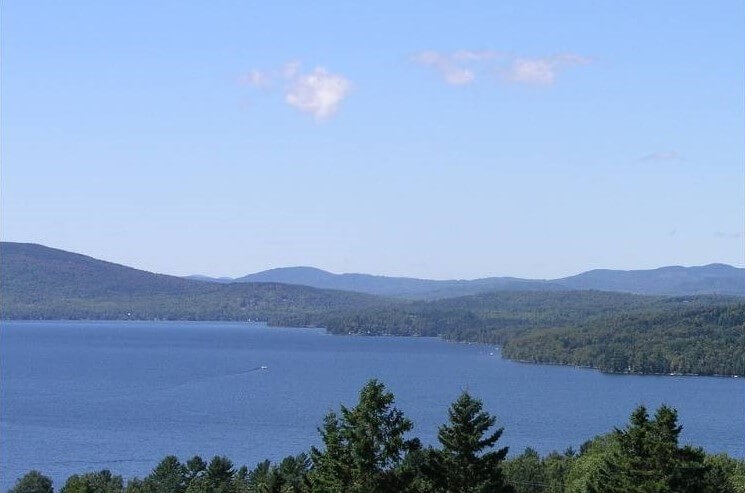 View of Rangeley Lake, Maine in summer